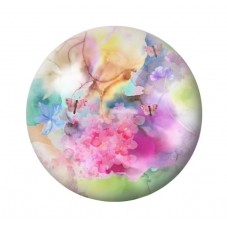 Cabochon en Verre Illustré Fleurs 12 à 25mm pour la création de bijoux fantaisie - DIY
