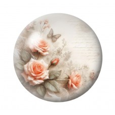 Cabochon en Verre Illustré Fleurs 12 à 25mm pour la création de bijoux fantaisie - DIY