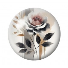 Cabochon en Verre Illustré Fleurs 12 à 25mm pour la création de bijoux fantaisie - DIY