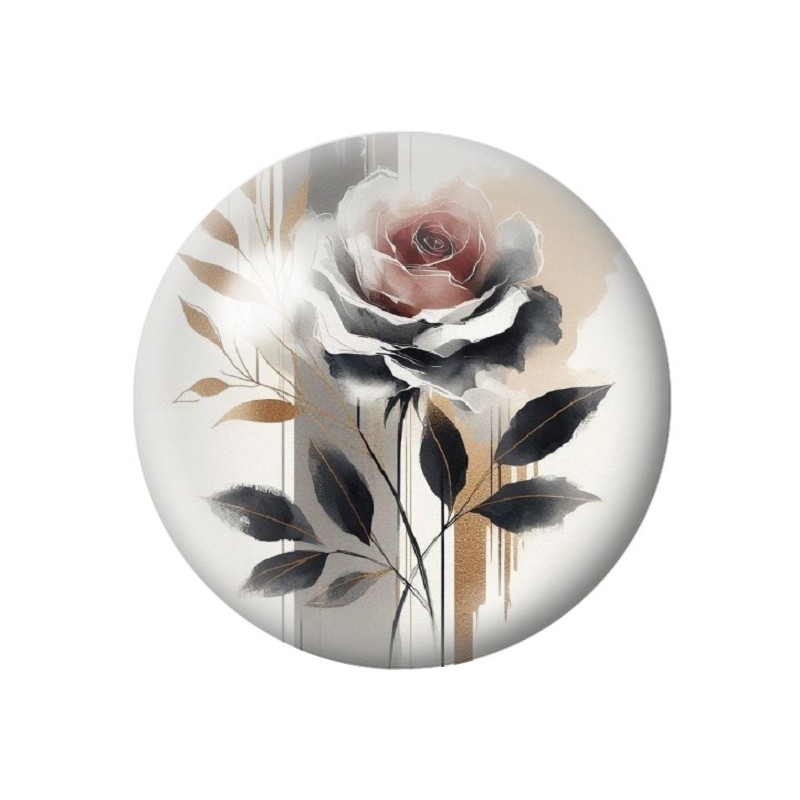 Cabochon en Verre Illustré Fleurs 12 à 25mm