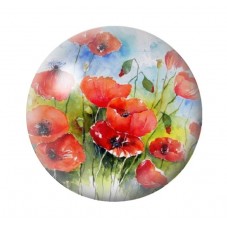 Cabochon en Verre Illustré Fleurs 12 à 25mm pour la création de bijoux fantaisie - DIY