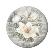 Cabochon en Verre Illustré Fleurs 12 à 25mm pour la création de bijoux fantaisie - DIY