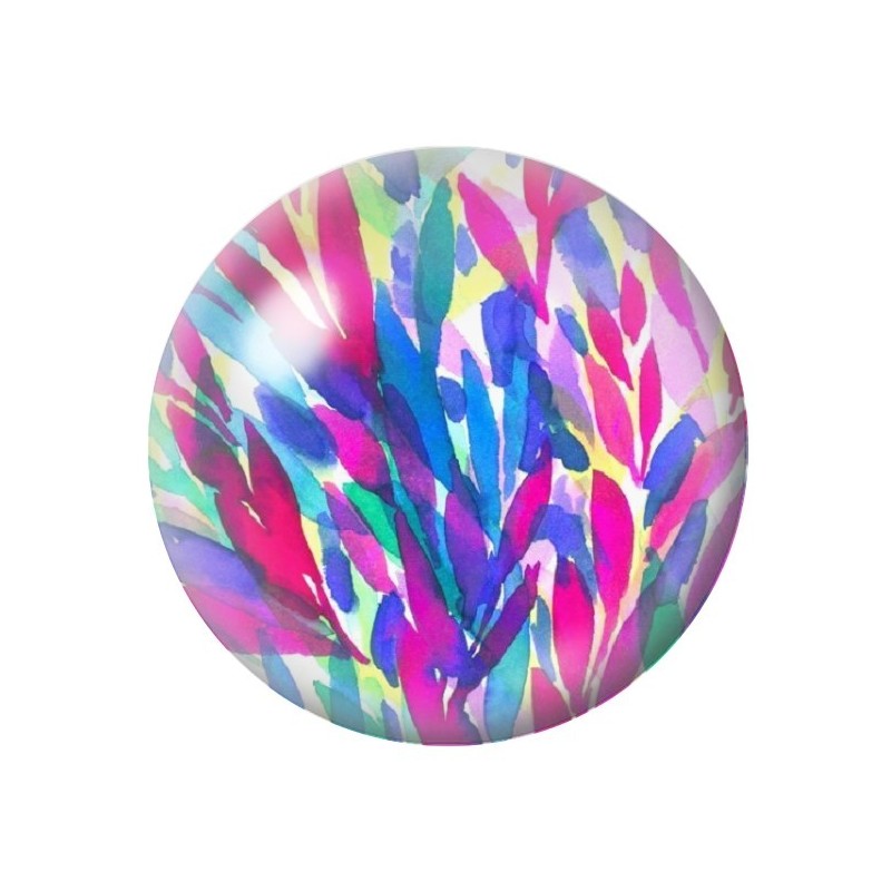 Cabochon en Verre Illustré Fleurs 12 à 25mm