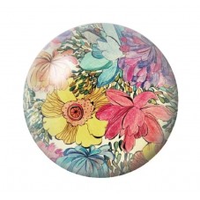Cabochon en Verre Illustré Fleurs 12 à 25mm pour la création de bijoux fantaisie - DIY