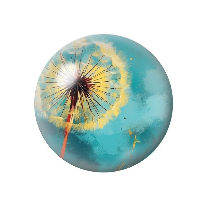 Cabochon en Verre Illustré Fleurs 12 à 25mm