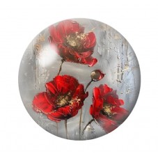 Cabochon en Verre Illustré Fleurs 12 à 25mm pour la création de bijoux fantaisie - DIY