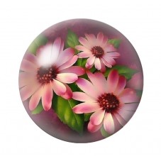 Cabochon en Verre Illustré Fleurs 12 à 25mm pour la création de bijoux fantaisie - DIY