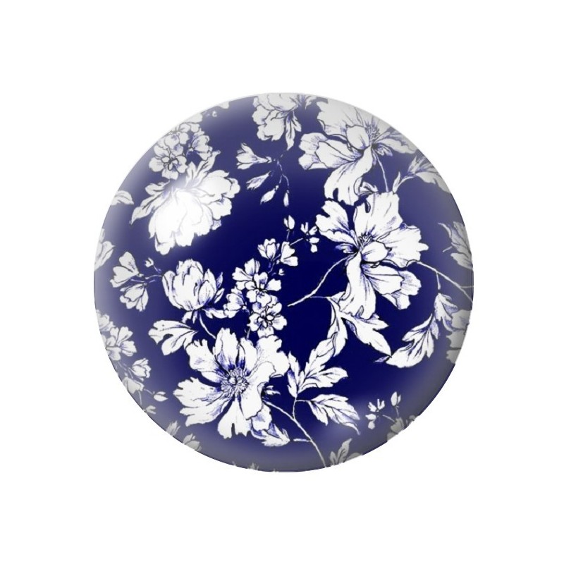 Cabochon en Verre Illustré Fleurs 12 à 25mm