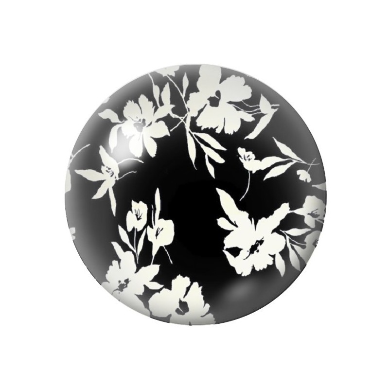 Cabochon en Verre Illustré Fleurs 12 à 25mm