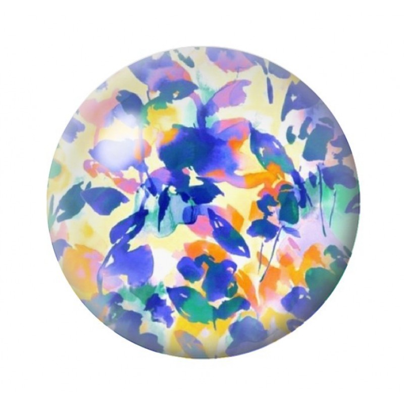 Cabochon en Verre Illustré Fleurs 12 à 25mm