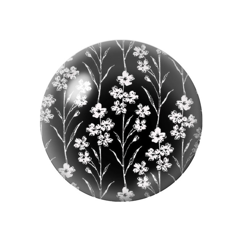 Cabochon en Verre Illustré Fleurs 12 à 25mm