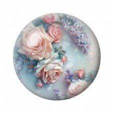 Cabochon en Verre Illustré Fleurs 12 à 25mm pour la création de bijoux fantaisie - DIY