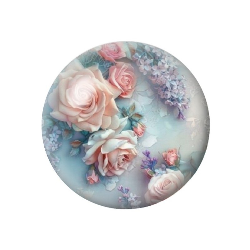 Cabochon en Verre Illustré Fleurs 12 à 25mm