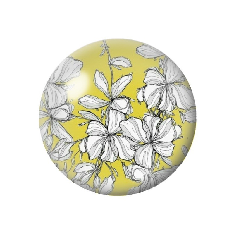 Cabochon en Verre Illustré Fleurs 12 à 25mm
