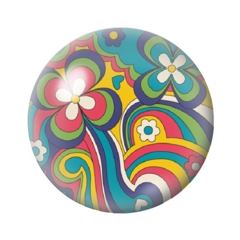 Cabochon en Verre Illustré Fleurs 12 à 25mm