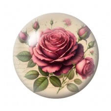 Cabochon en Verre Illustré Fleurs 12 à 25mm pour la création de bijoux fantaisie - DIY