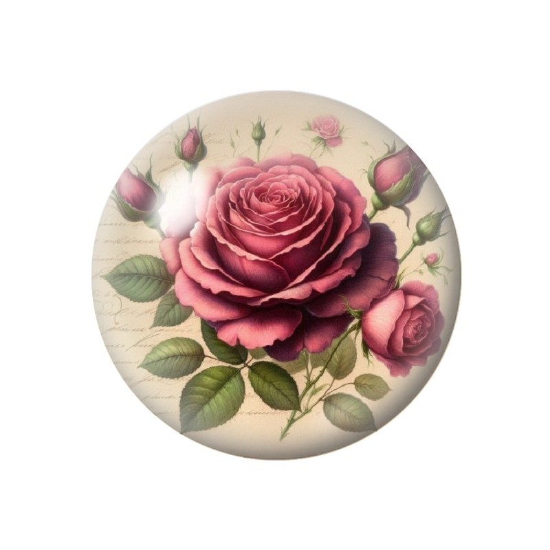 Cabochon en Verre Illustré Fleurs 12 à 25mm