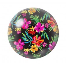 Cabochon en Verre Illustré Fleurs 12 à 25mm pour la création de bijoux fantaisie - DIY
