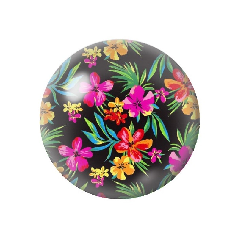 Cabochon en Verre Illustré Fleurs 12 à 25mm
