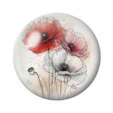 Cabochon en Verre Illustré Fleurs 12 à 25mm pour la création de bijoux fantaisie - DIY