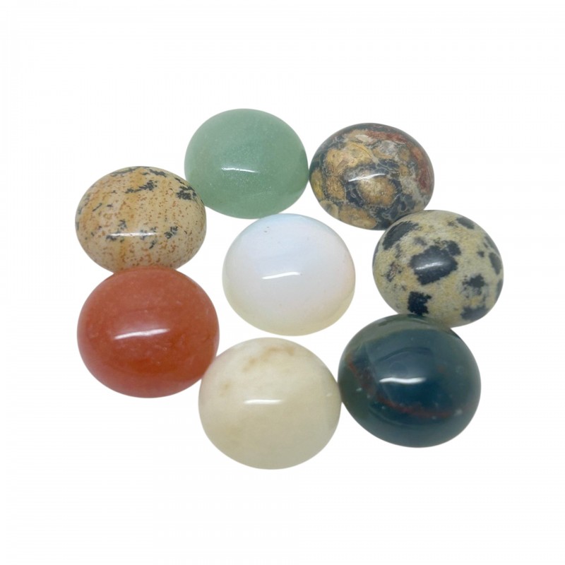 5 Cabochons en Pierre Naturelle Coloris Aléatoires 12mm