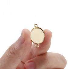 Support Connecteur Plaqué Or 18K pour Cabochon 13x18mm