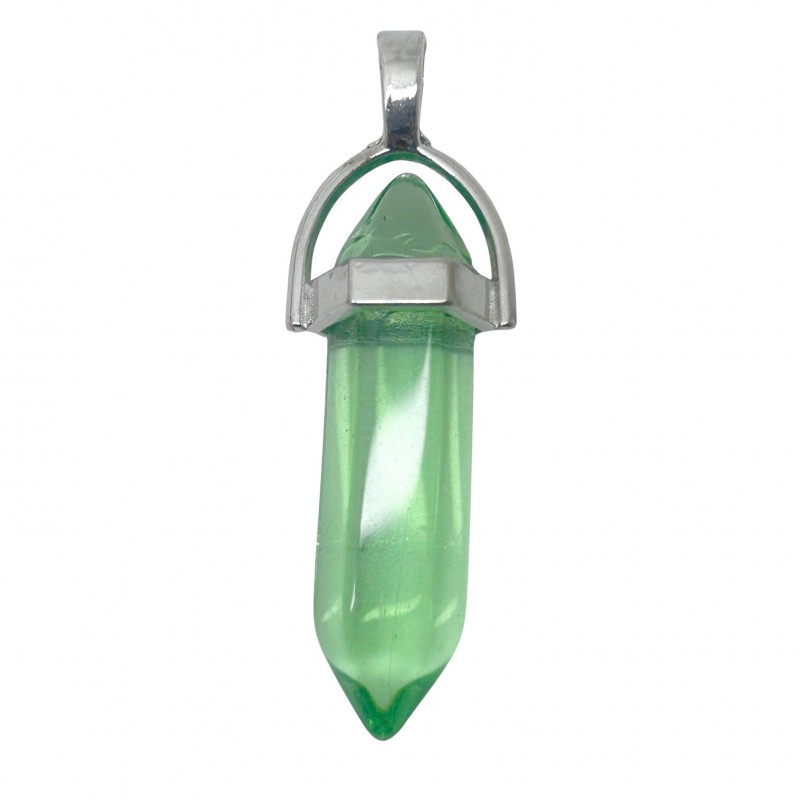 Pendentif en Verre Teinté Vert 4cm