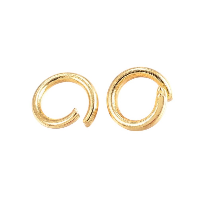 50 Anneaux de Jonction Ouverts en Acier Inoxydable Doré 5mm