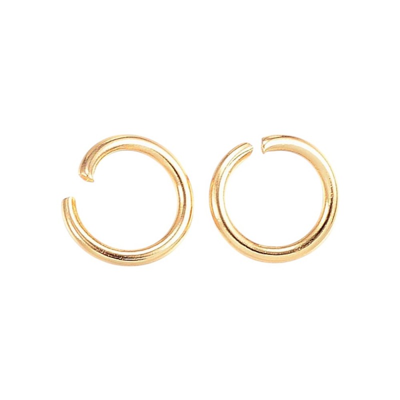 50 Anneaux de Jonction Ouverts en Acier Inoxydable Doré 6mm