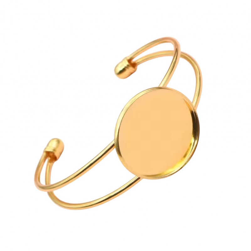Support Bracelet Doré Ajustable pour Cabochon 25mm