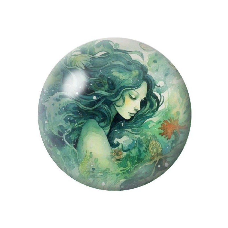 Cabochon en Verre Illustré Mer Été 12 à 25mm