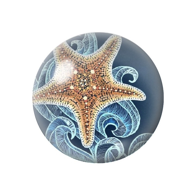 Cabochon en Verre Illustré Mer Été 12 à 25mm
