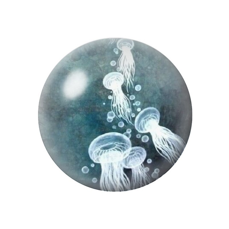 Cabochon en Verre Illustré Mer Été 12 à 25mm
