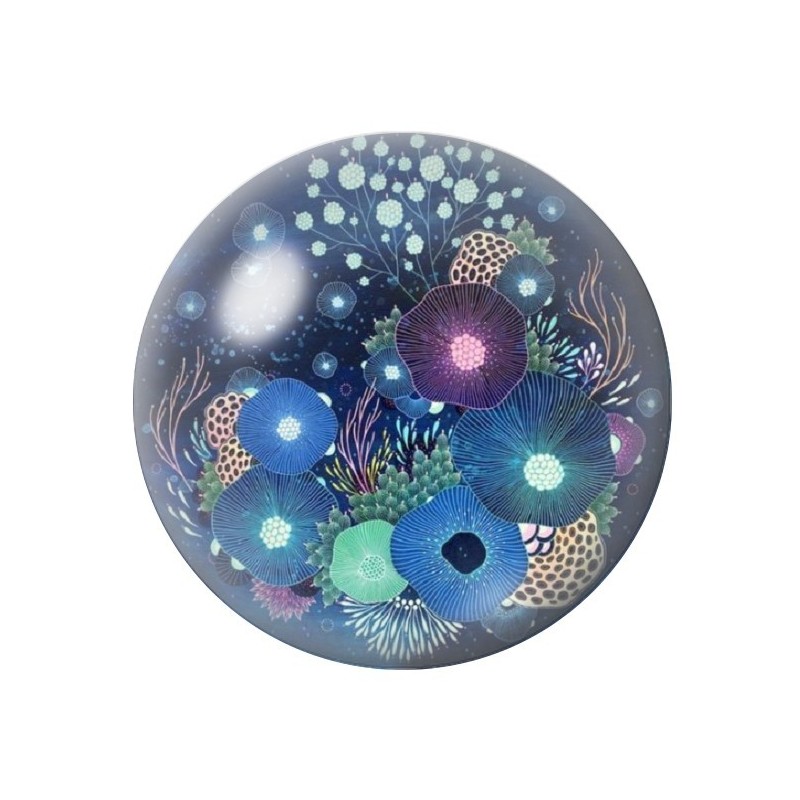 Cabochon en Verre Illustré Mer Été 12 à 25mm