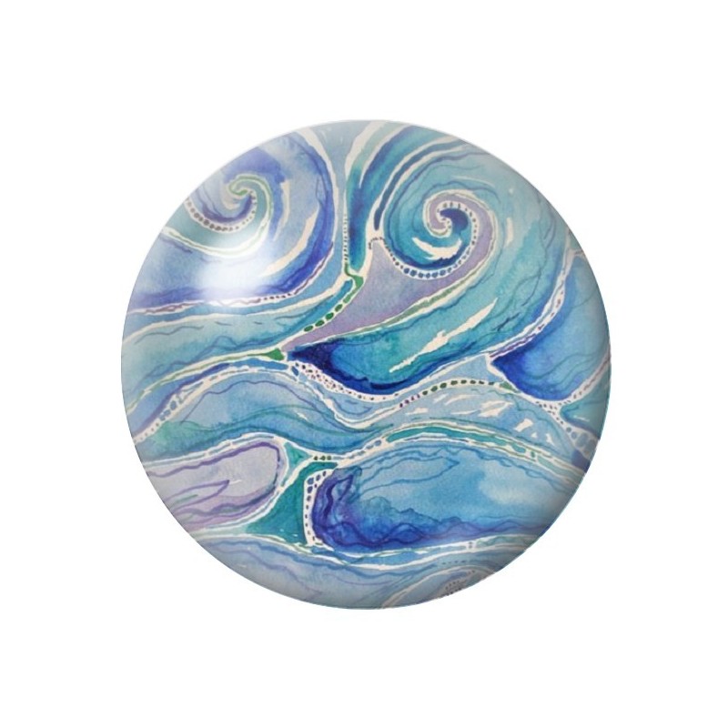 Cabochon en Verre Illustré Mer Été 12 à 25mm