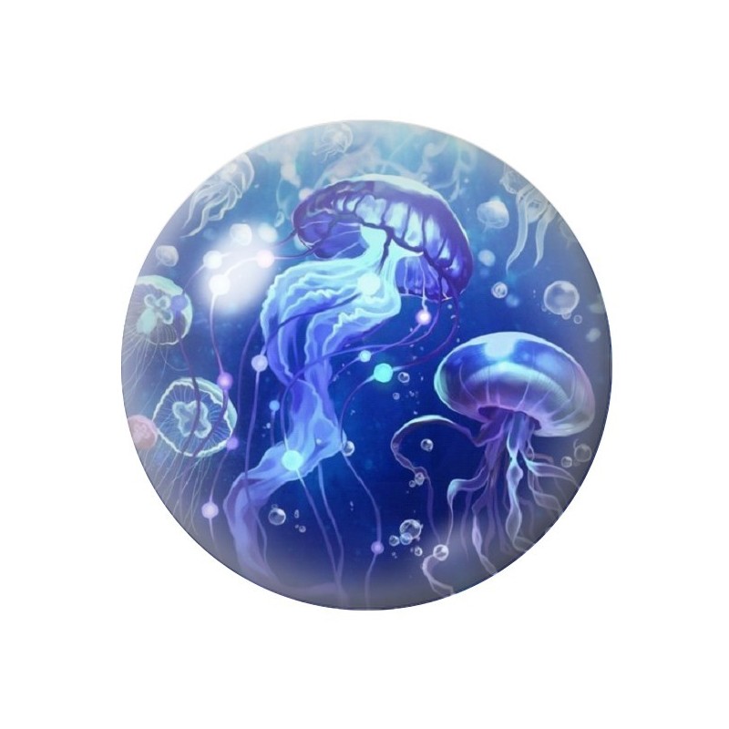 Cabochon en Verre Illustré Mer Été 12 à 25mm