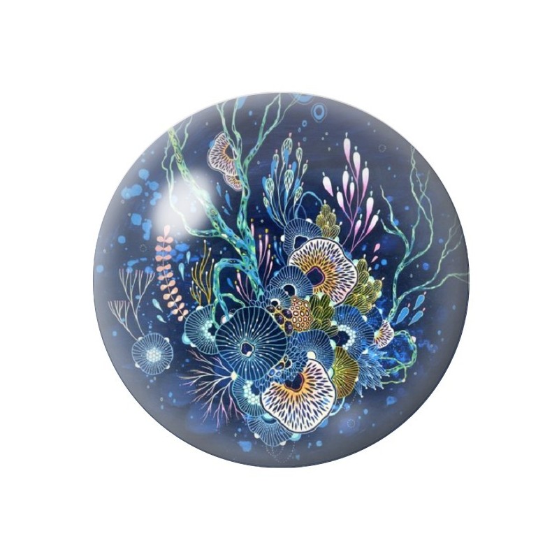 Cabochon en Verre Illustré Mer Été 12 à 25mm