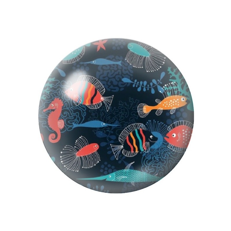 Cabochon en Verre Illustré Mer Été 12 à 25mm