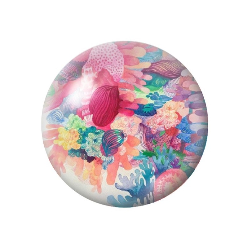 Cabochon en Verre Illustré Mer Été 12 à 25mm