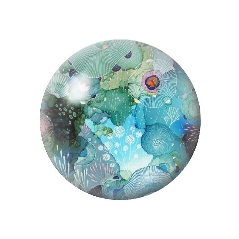 Cabochon en Verre Illustré Mer Été 12 à 25mm