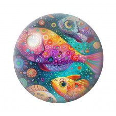 Cabochon en Verre Illustré Mer Été 12 à 25mm pour la création de bijoux fantaisie - DIY