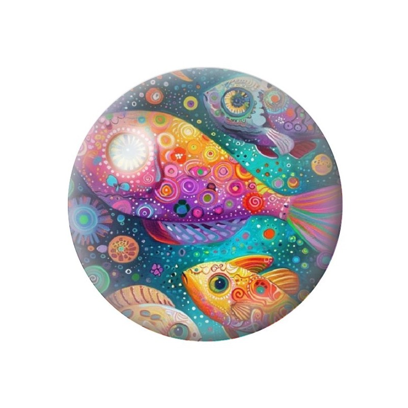 Cabochon en Verre Illustré Mer Été 12 à 25mm