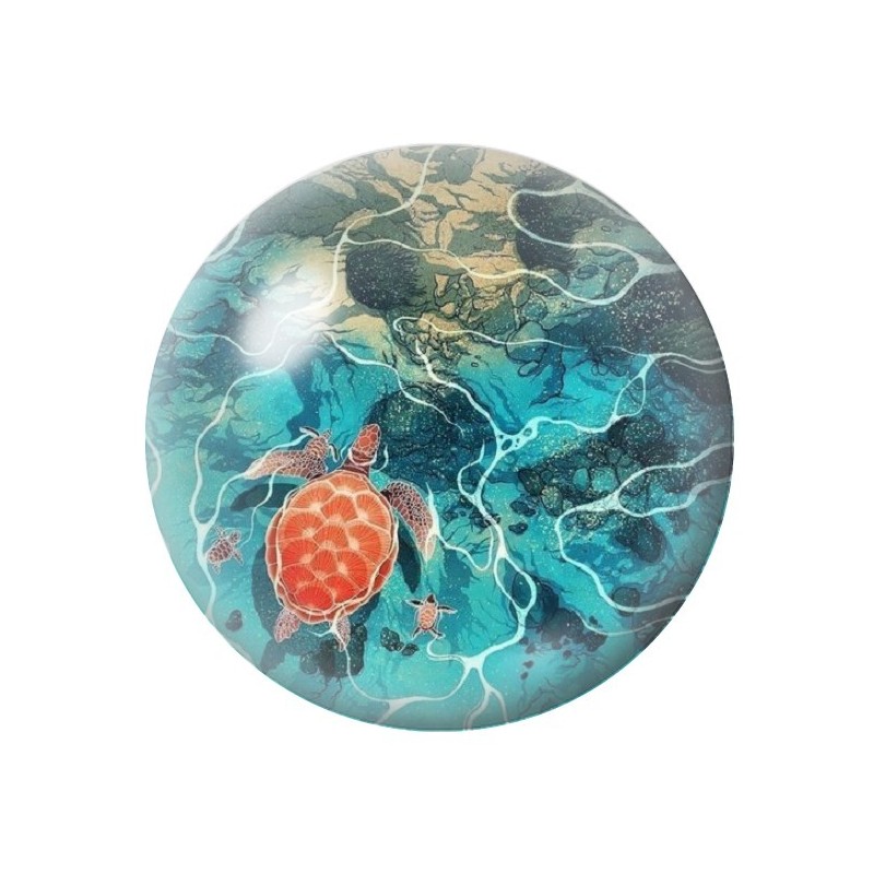 Cabochon en Verre Illustré Mer Été 12 à 25mm