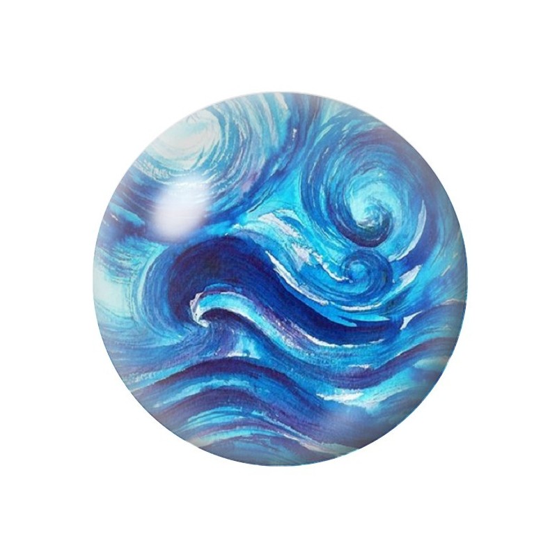 Cabochon en Verre Illustré Mer Été 12 à 25mm