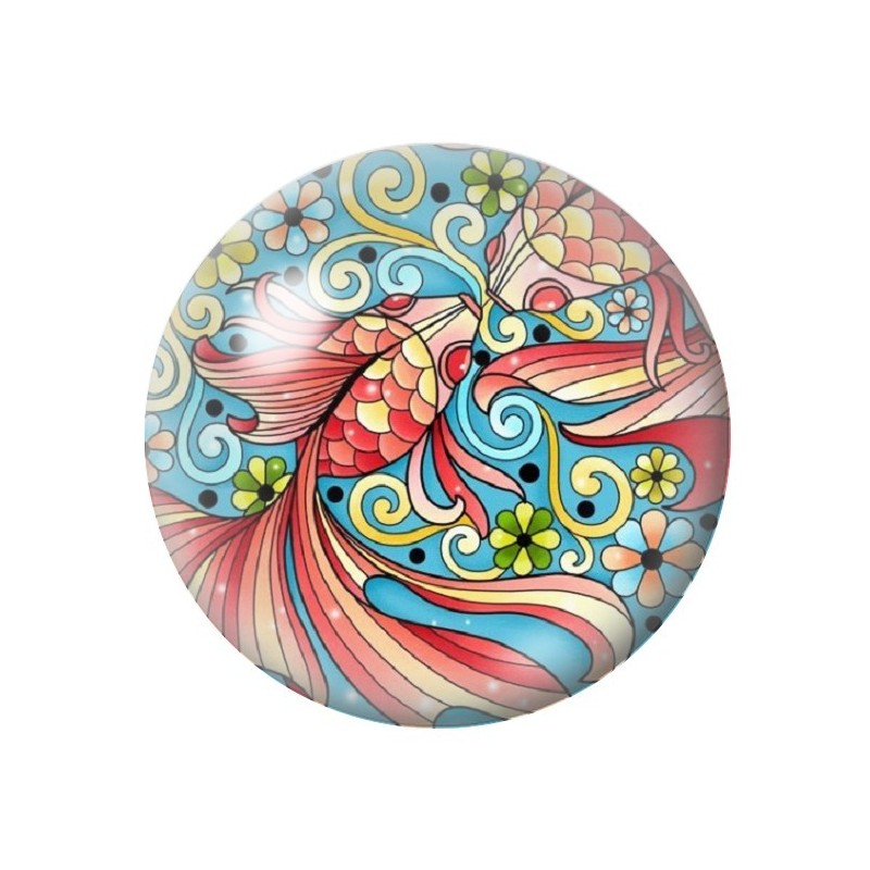 Cabochon en Verre Illustré Mer Été 12 à 25mm