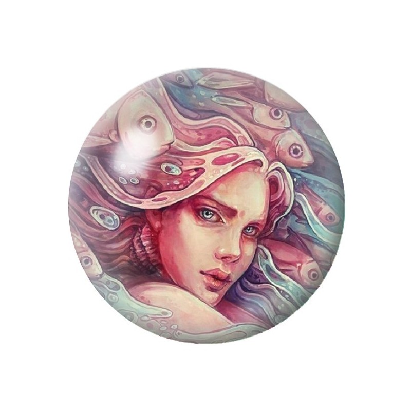 Cabochon en Verre Illustré Mer Été 12 à 25mm