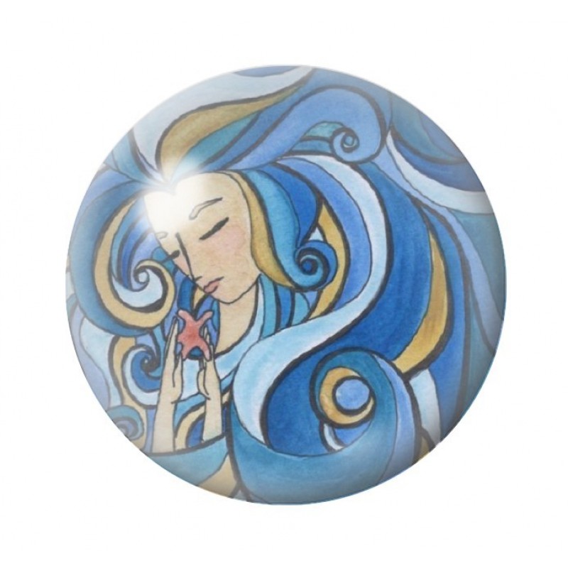 Cabochon en Verre Illustré Mer Été 12 à 25mm