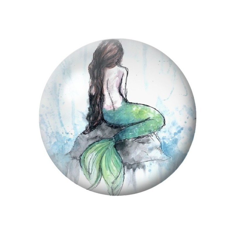 Cabochon en Verre Illustré Mer Été 12 à 25mm