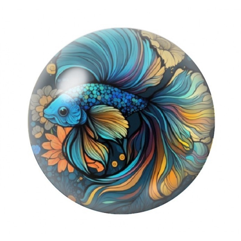 Cabochon en Verre Illustré Mer Été 12 à 25mm
