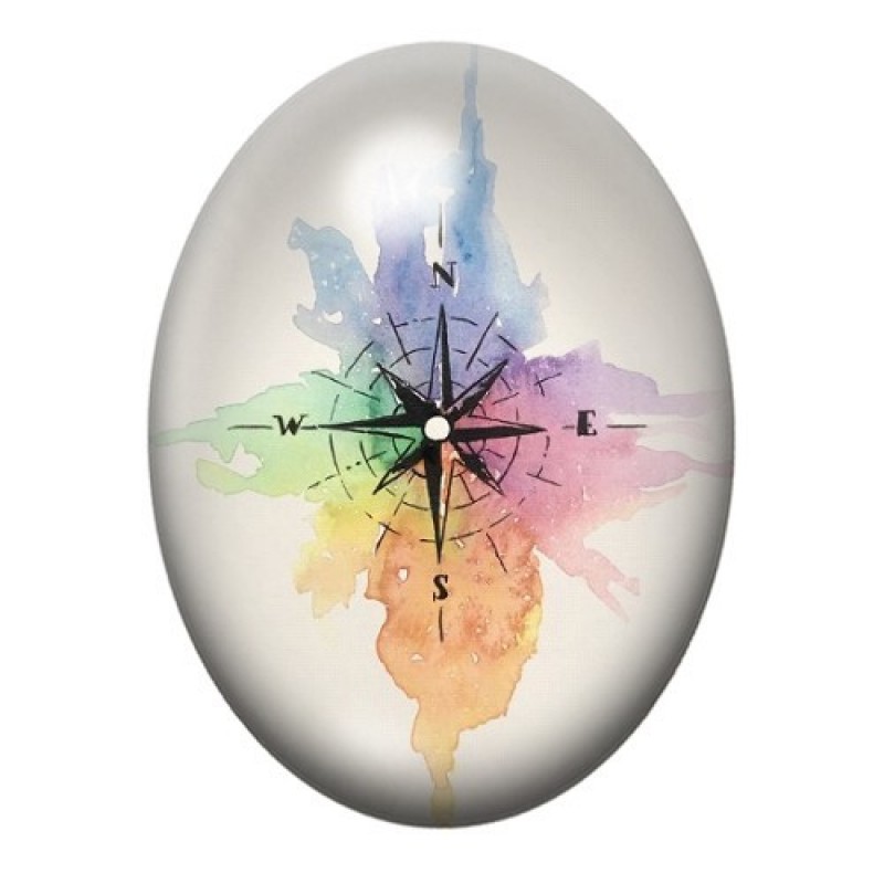 Cabochon en Verre Illustré Mer, Été 13x18, 18x25 ou 30x40mm